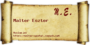 Malter Eszter névjegykártya
